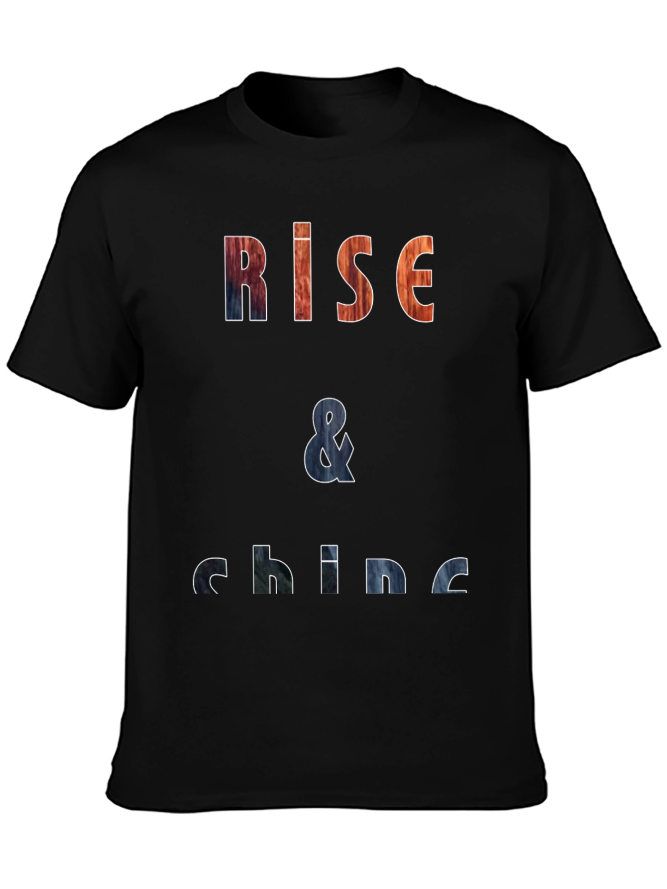 Rise & Shine Graphic Print Black T-Shirt