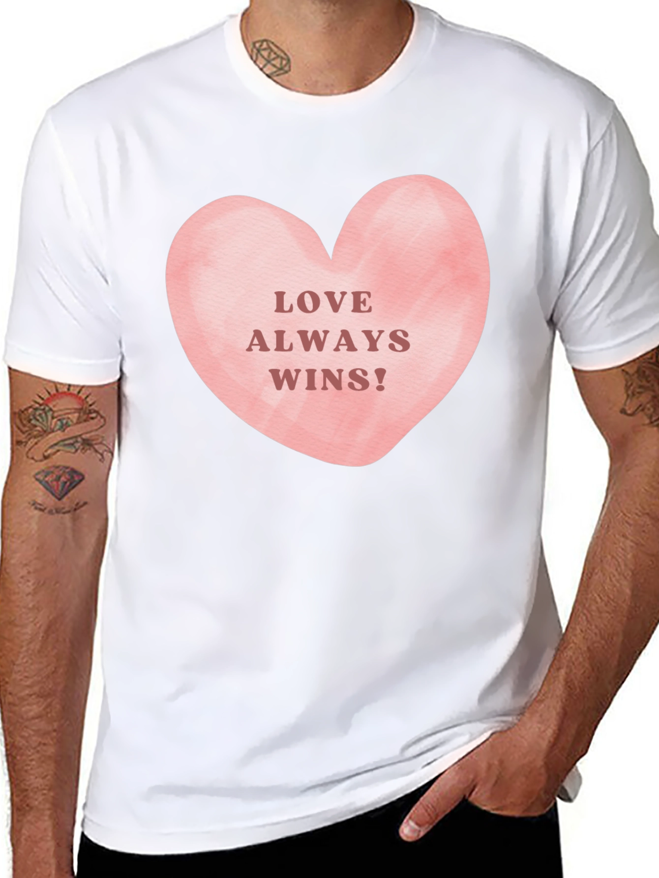 Love Always Wins! Black Graphic Tee