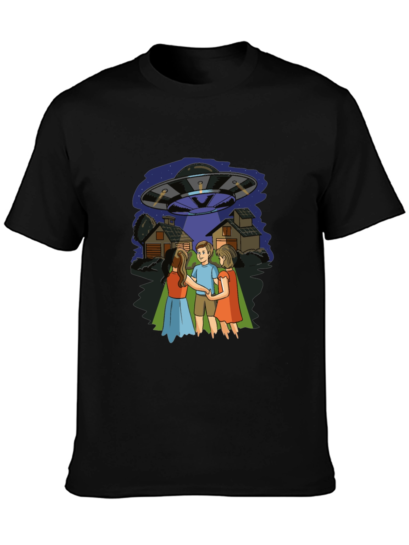 UFO Abduction Graphic Tee - Novelty Print