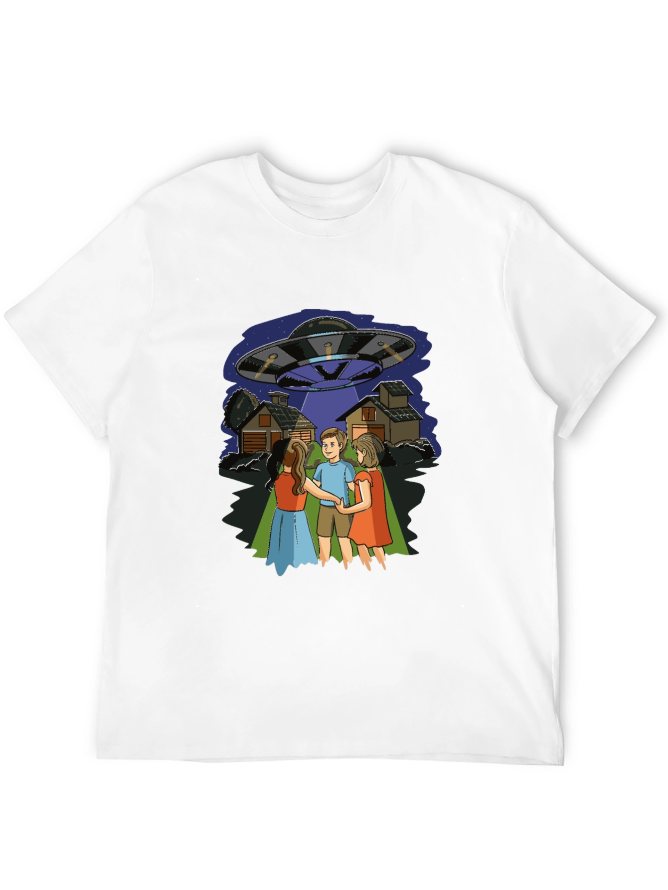 UFO Abduction Graphic Tee - Novelty Print