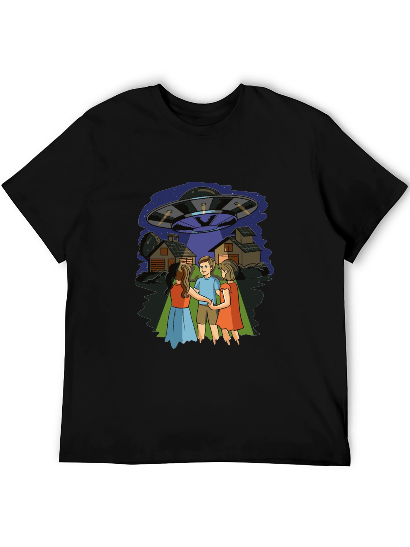 UFO Abduction Graphic Tee - Novelty Print