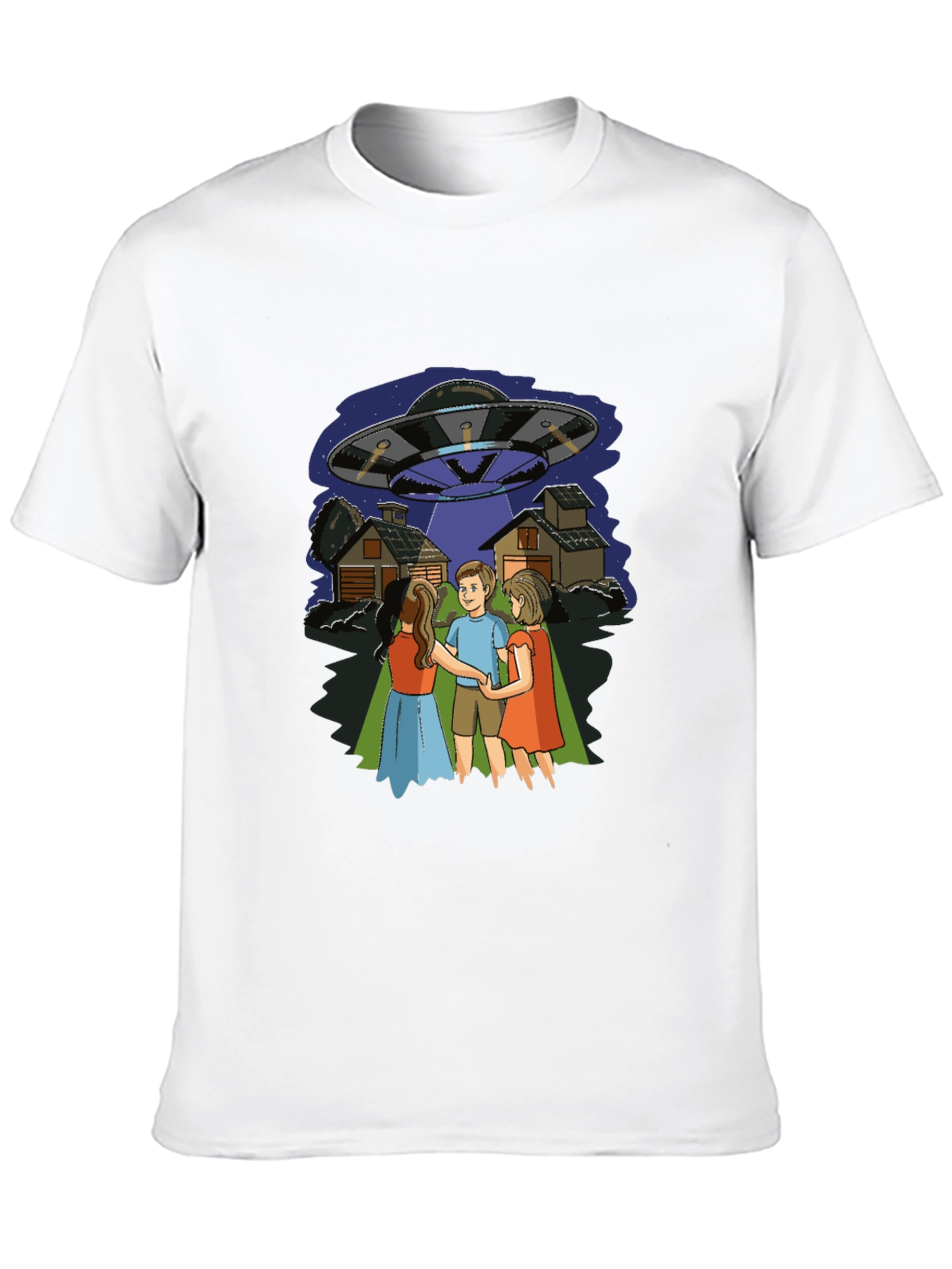 UFO Abduction Graphic Tee - Novelty Print