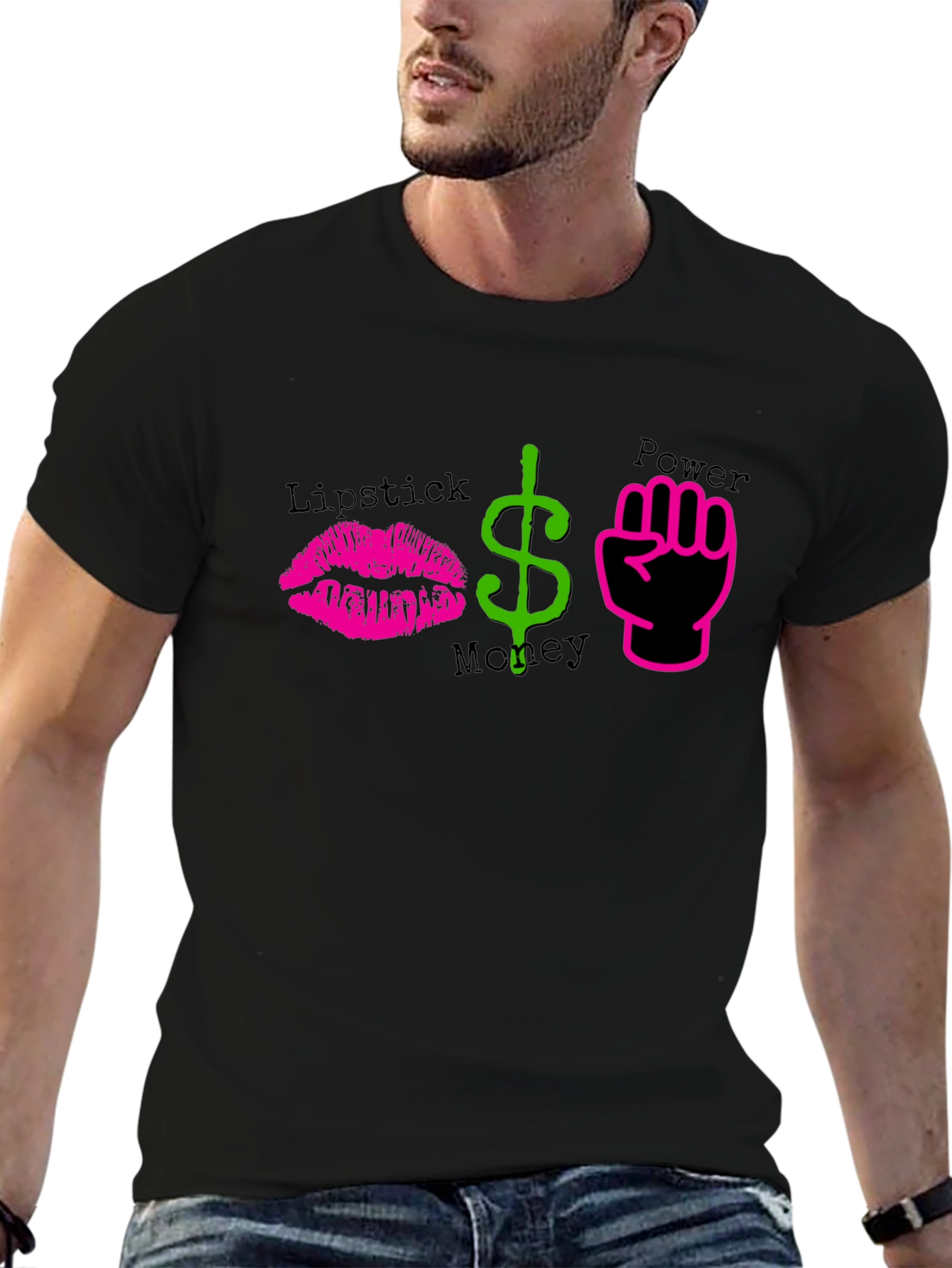 Lipstick Money Power Graphic T-Shirt