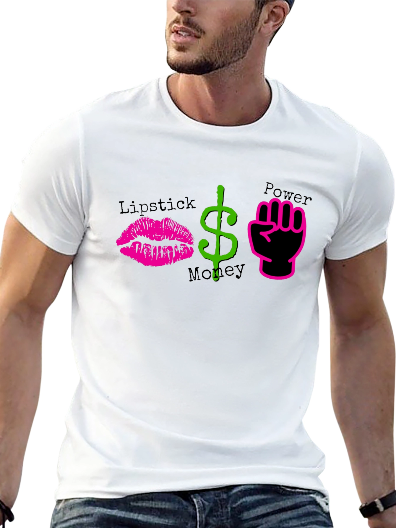 Lipstick Money Power Graphic T-Shirt