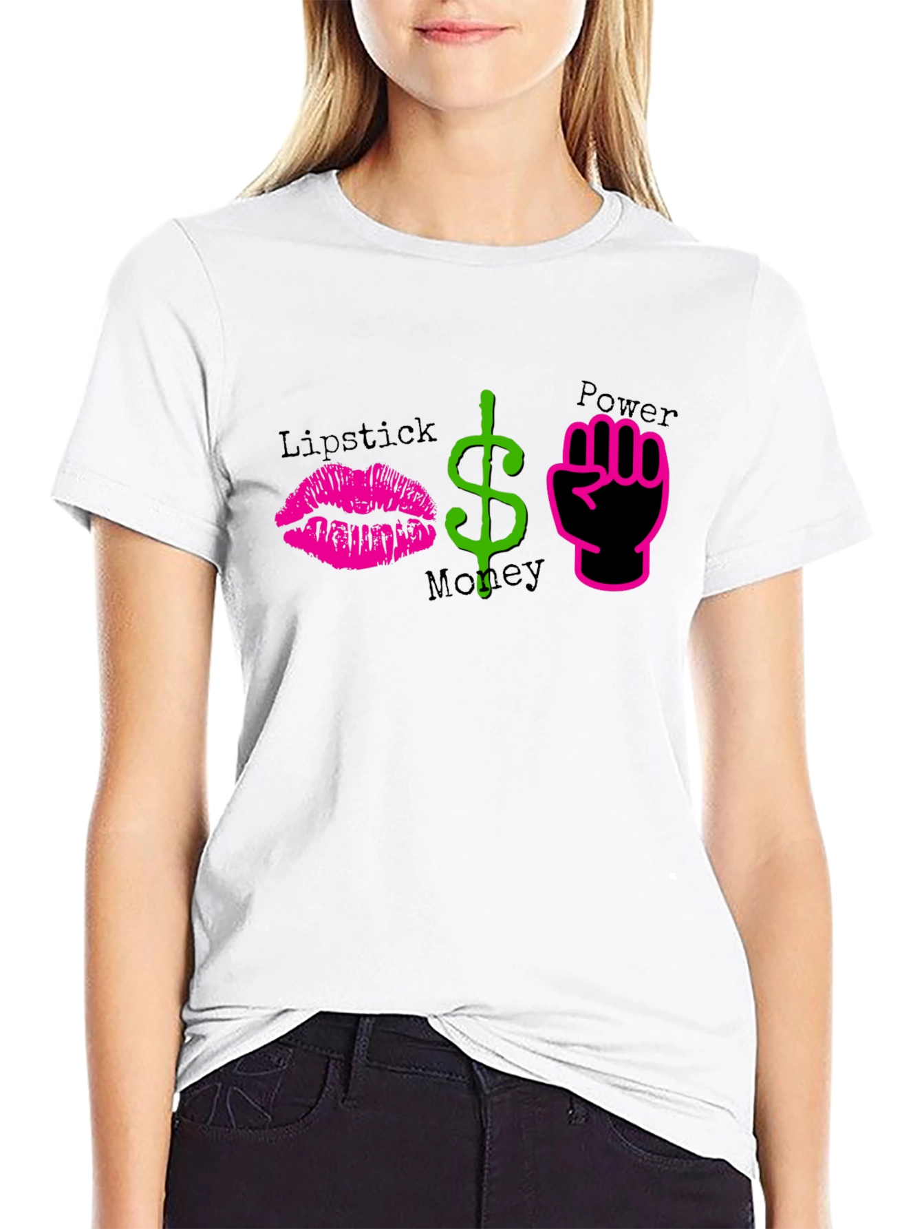 Lipstick Money Power Graphic T-Shirt