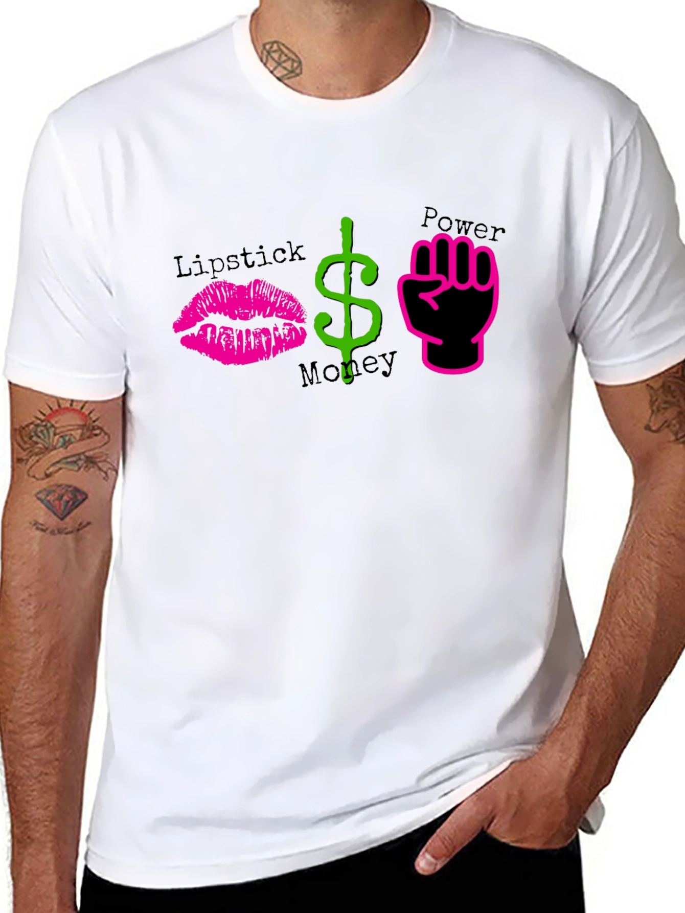 Lipstick Money Power Graphic T-Shirt
