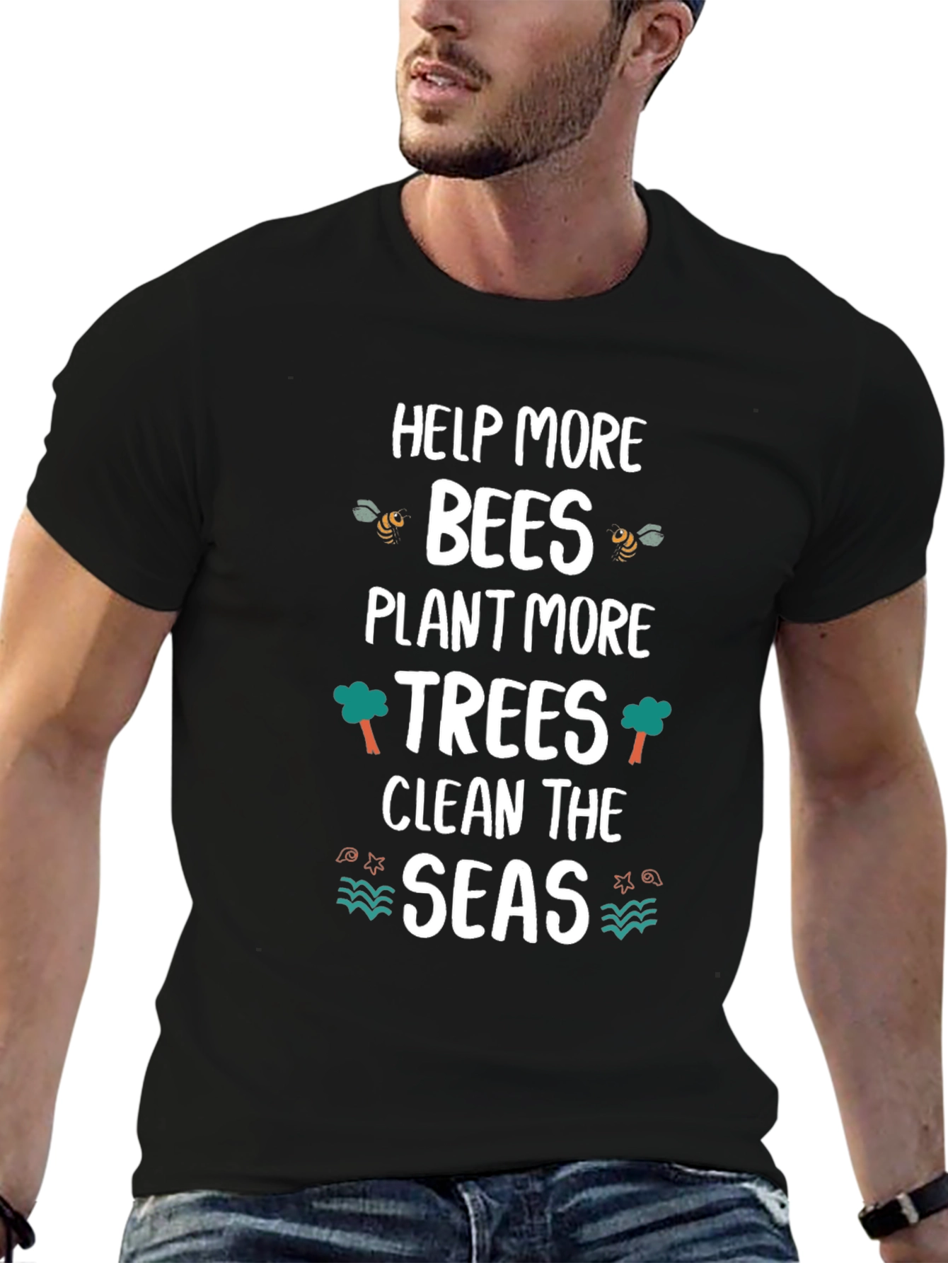Eco-Friendly Graphic Tee: Help Bees Plant Trees