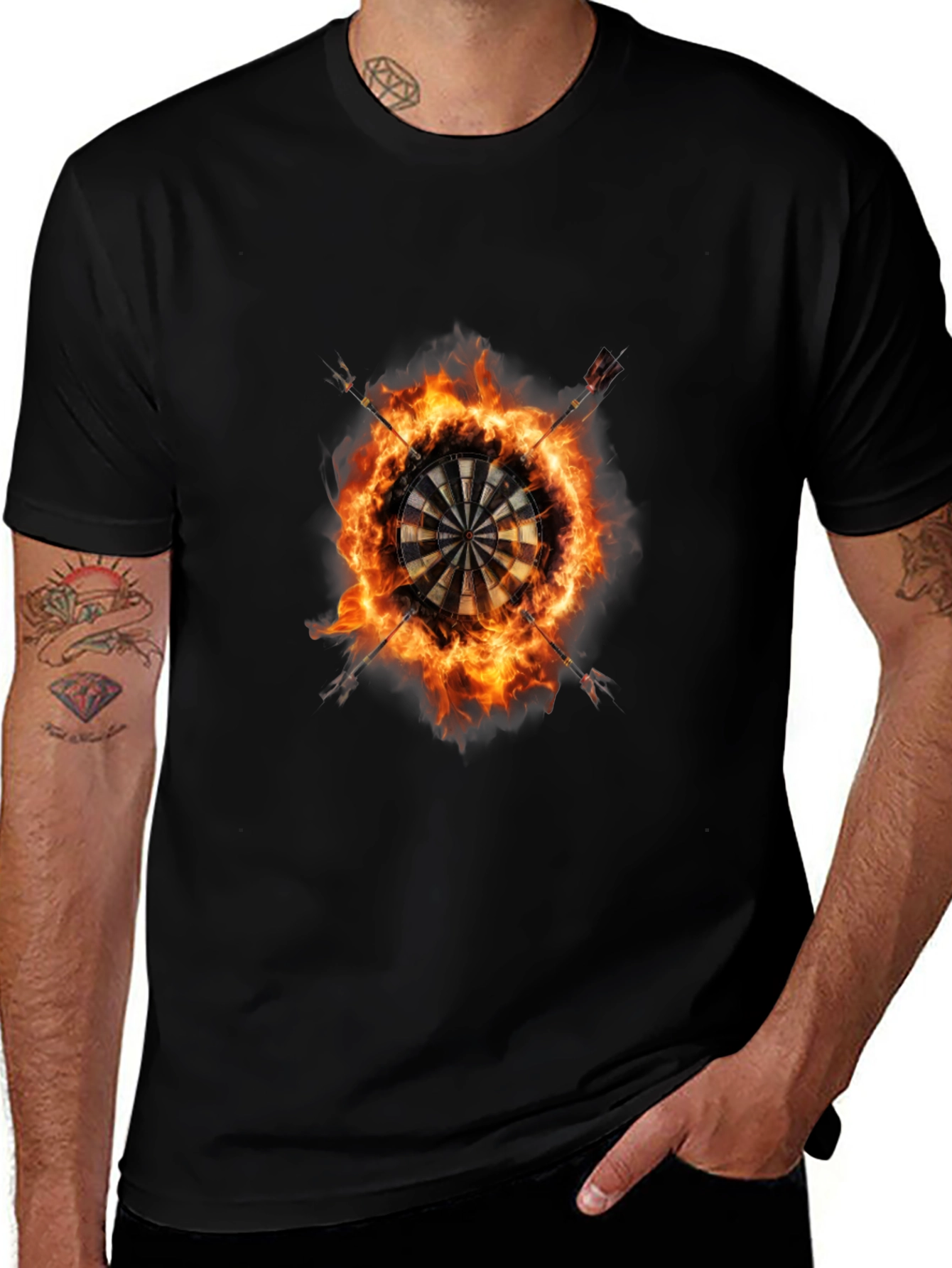 Fiery Dartboard Graphic Tee