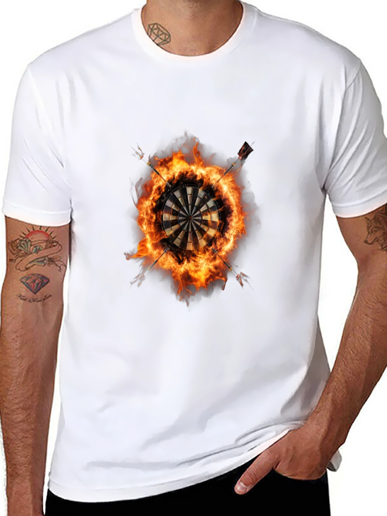 Fiery Dartboard Graphic Tee