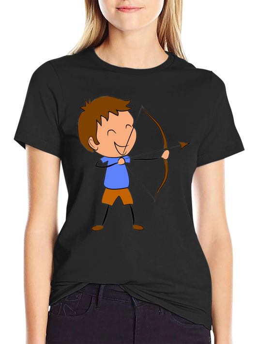 Archer Cartoon Graphic Print Black T-Shirt