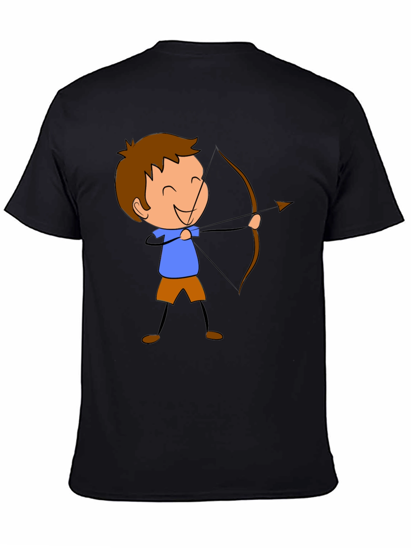 Archer Cartoon Graphic Print Black T-Shirt