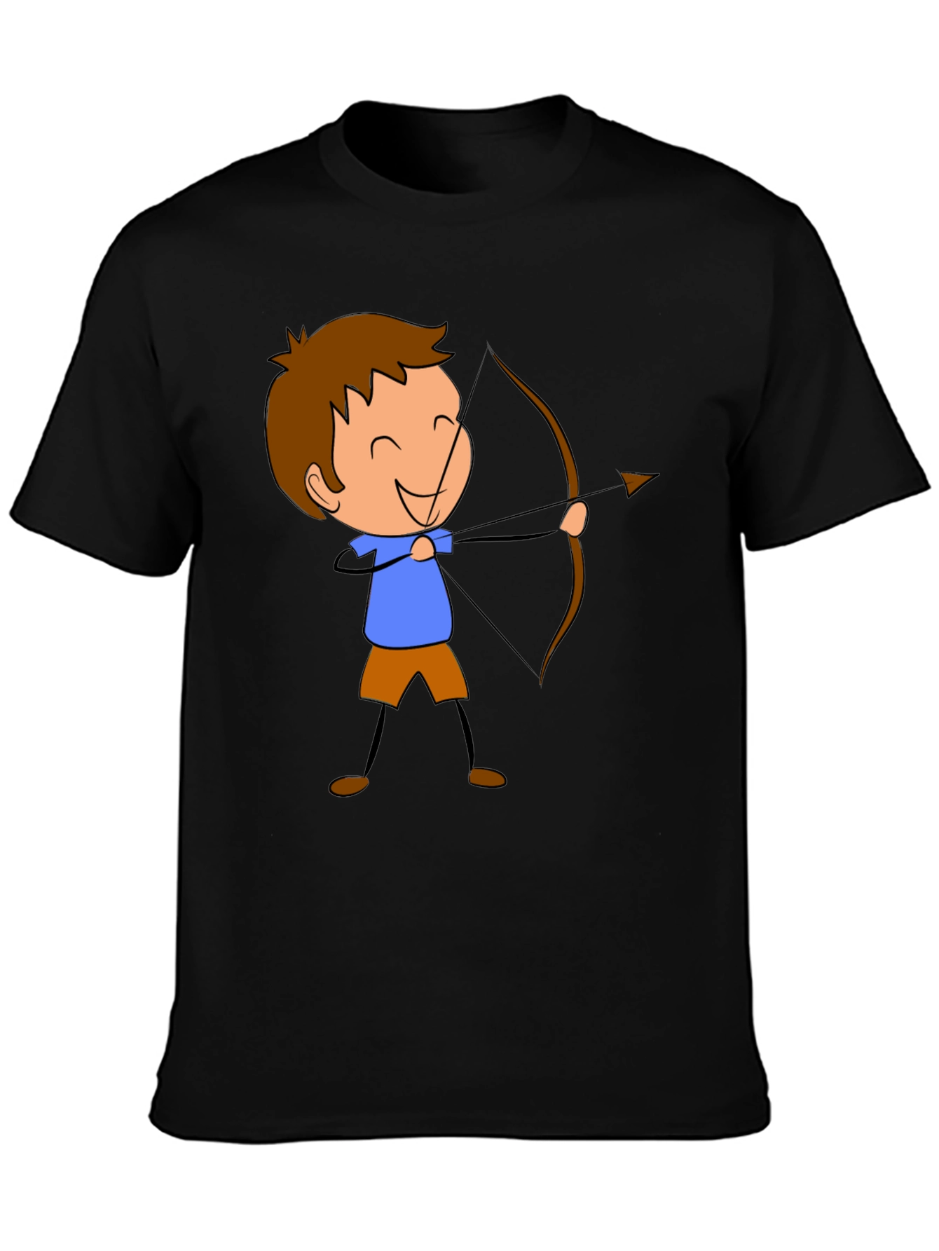 Archer Cartoon Graphic Print Black T-Shirt