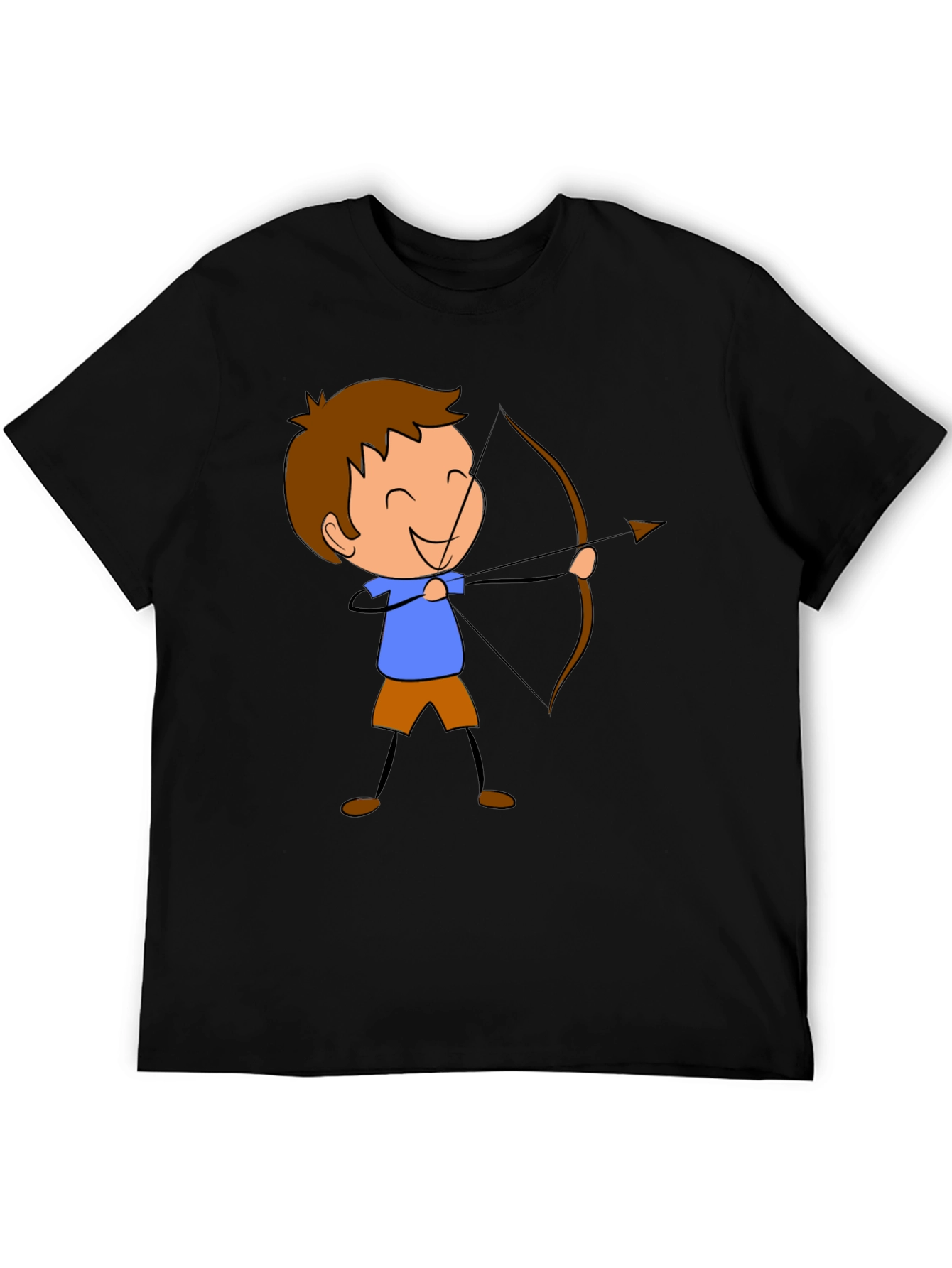 Archer Cartoon Graphic Print Black T-Shirt