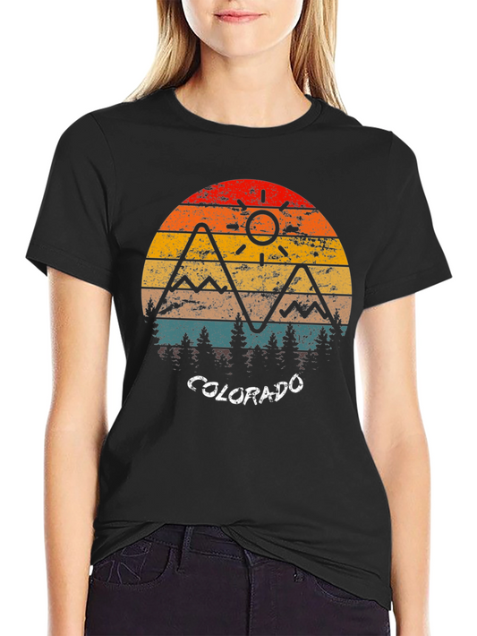 Colorado Retro Sunset Mountain T-Shirt