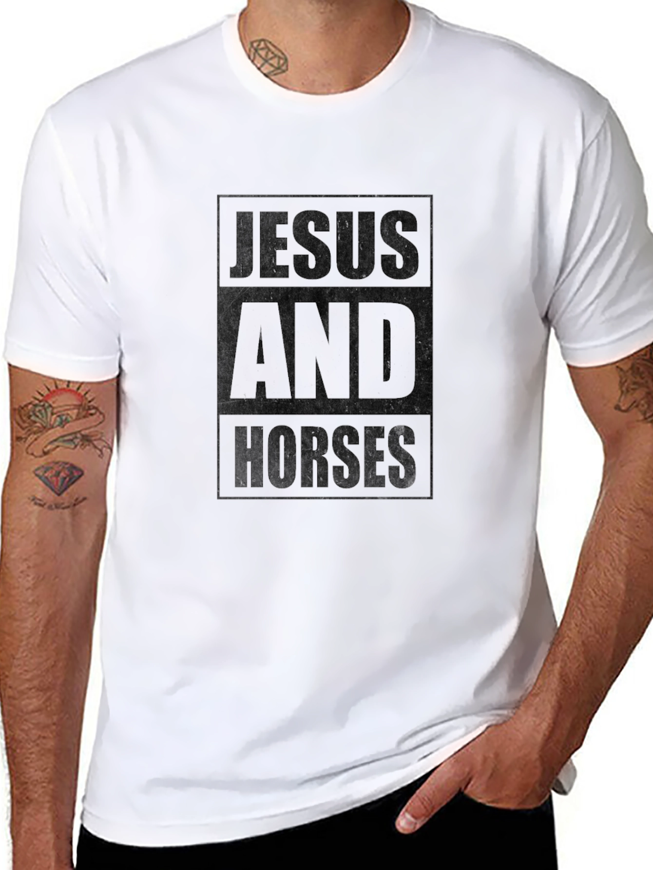 Jesus and Horses Graphic T-Shirt