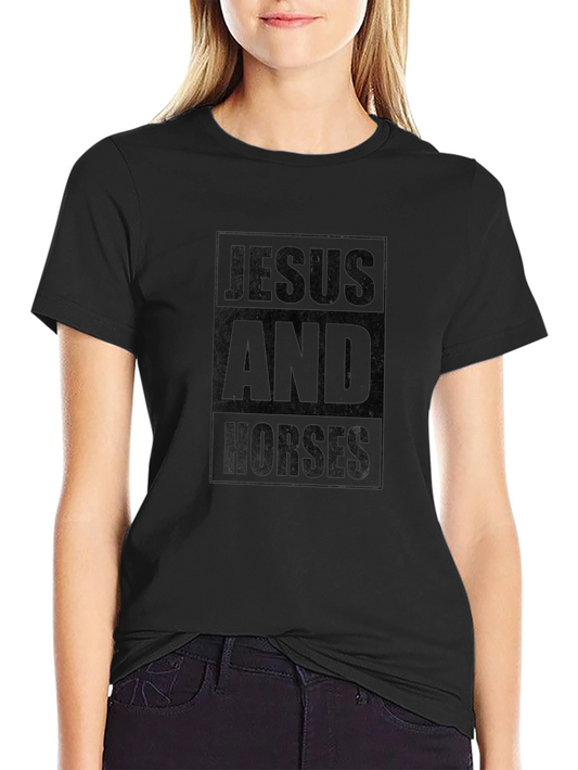 Jesus and Horses Graphic T-Shirt