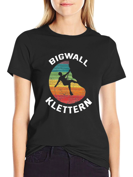 Bigwall Klettern Climber Graphic Black T-Shirt