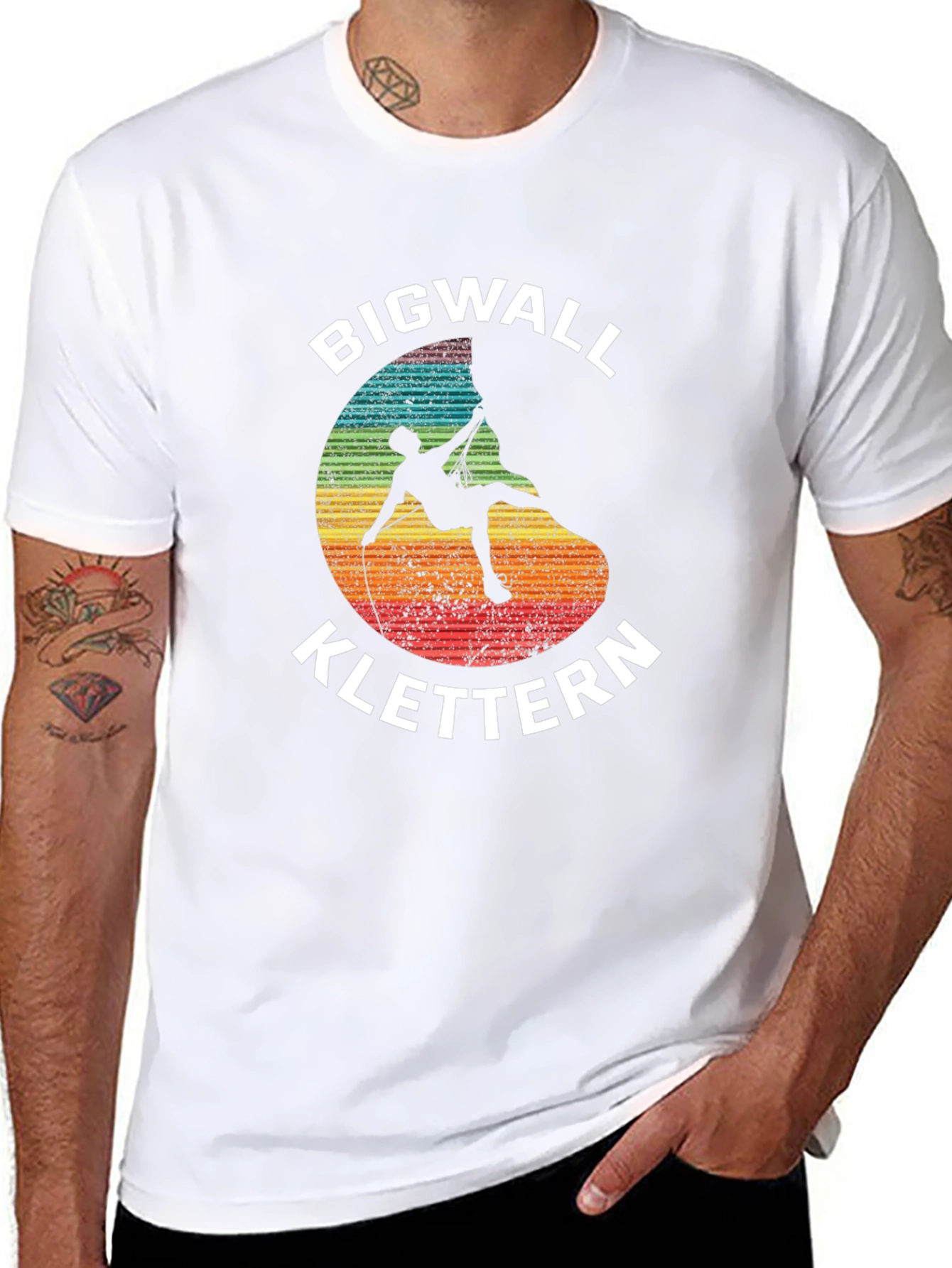 Bigwall Klettern Climber Graphic Black T-Shirt