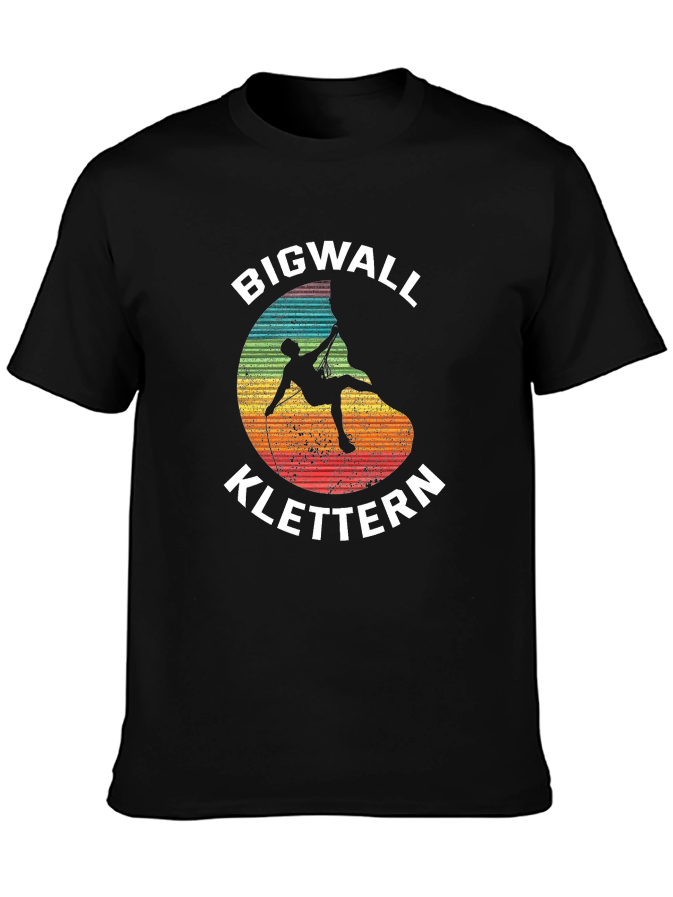 Bigwall Klettern Climber Graphic Black T-Shirt