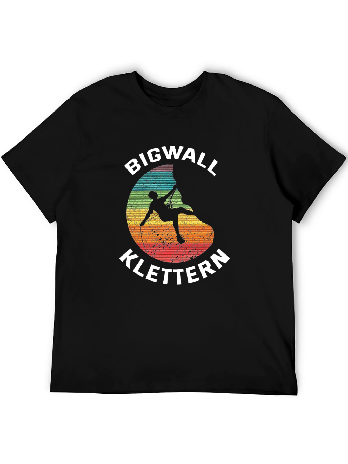 Bigwall Klettern Climber Graphic Black T-Shirt