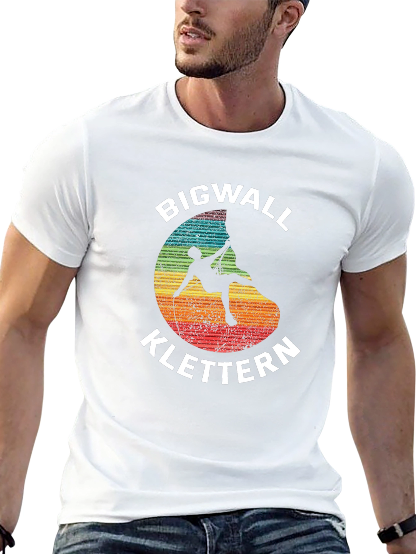 Bigwall Klettern Climber Graphic Black T-Shirt