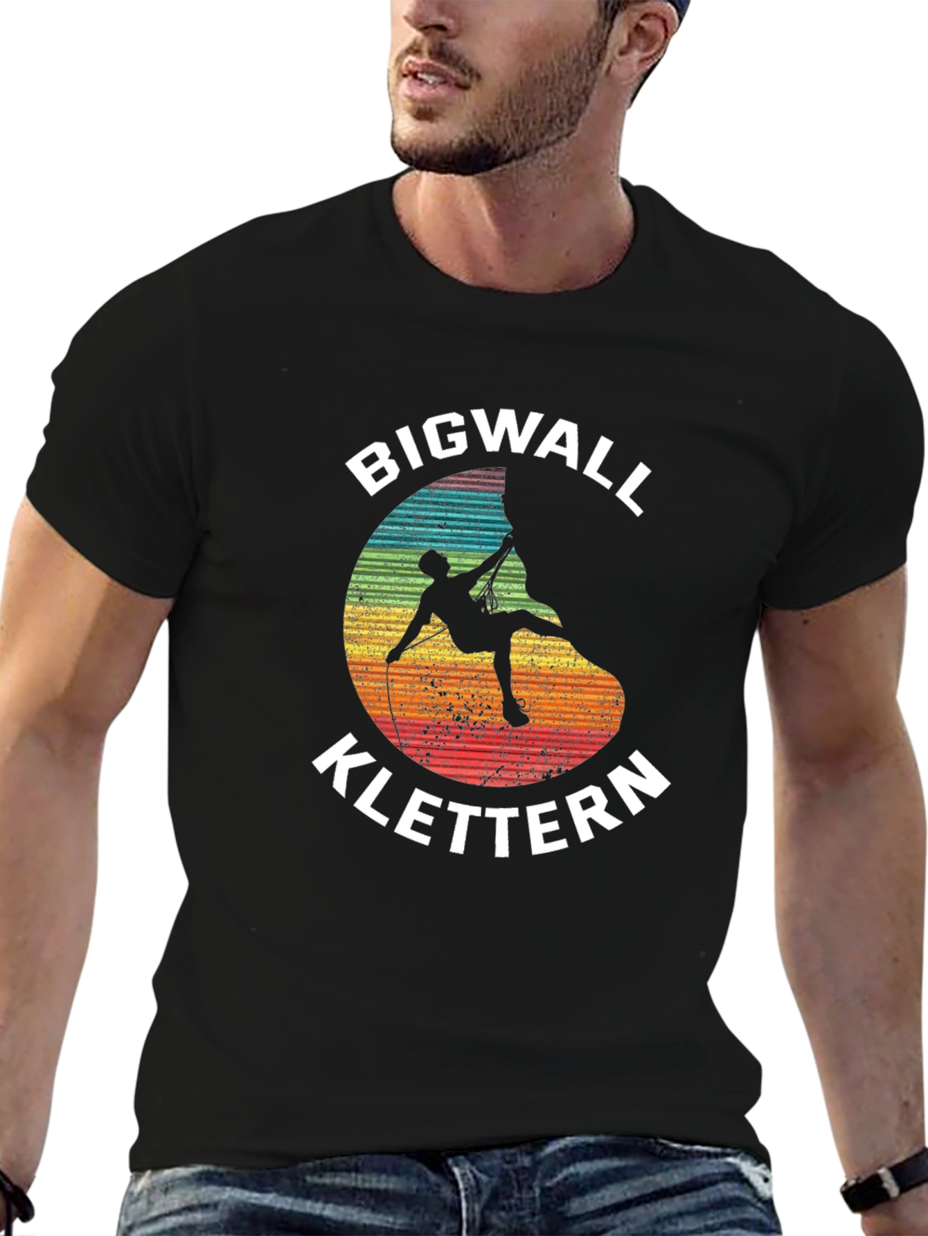 Bigwall Klettern Climber Graphic Black T-Shirt