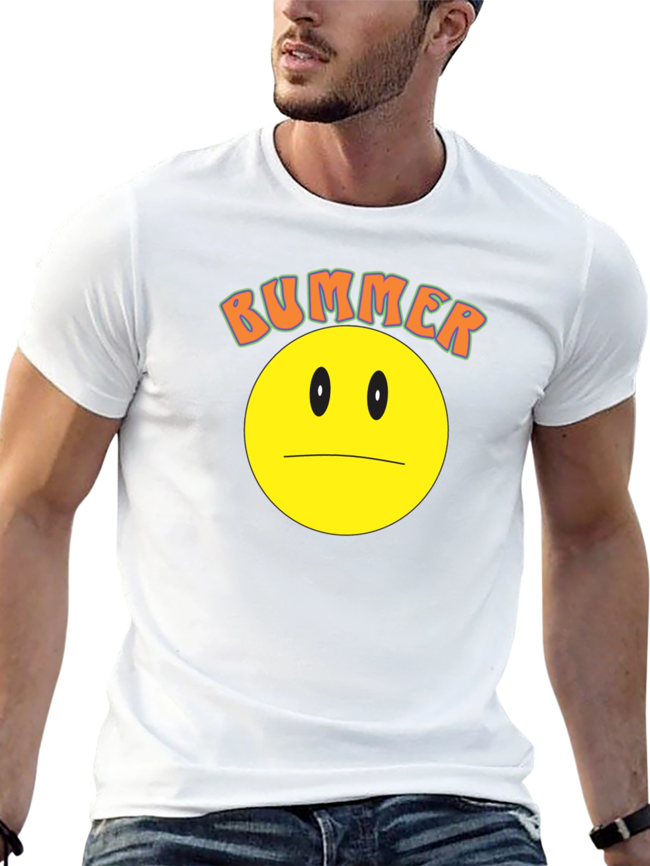 Bummer Smiley Face Graphic Tee - Black