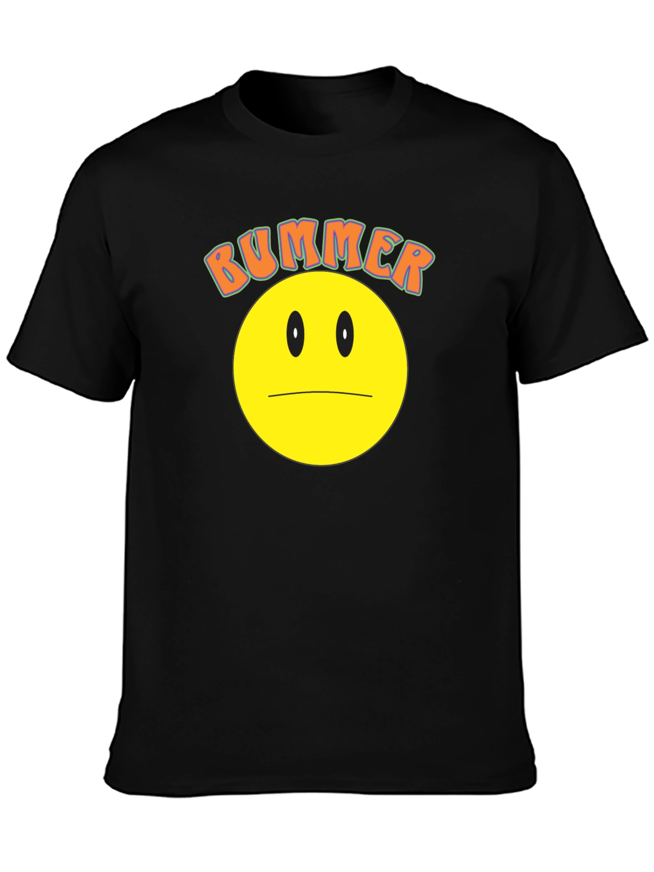 Bummer Smiley Face Graphic Tee - Black