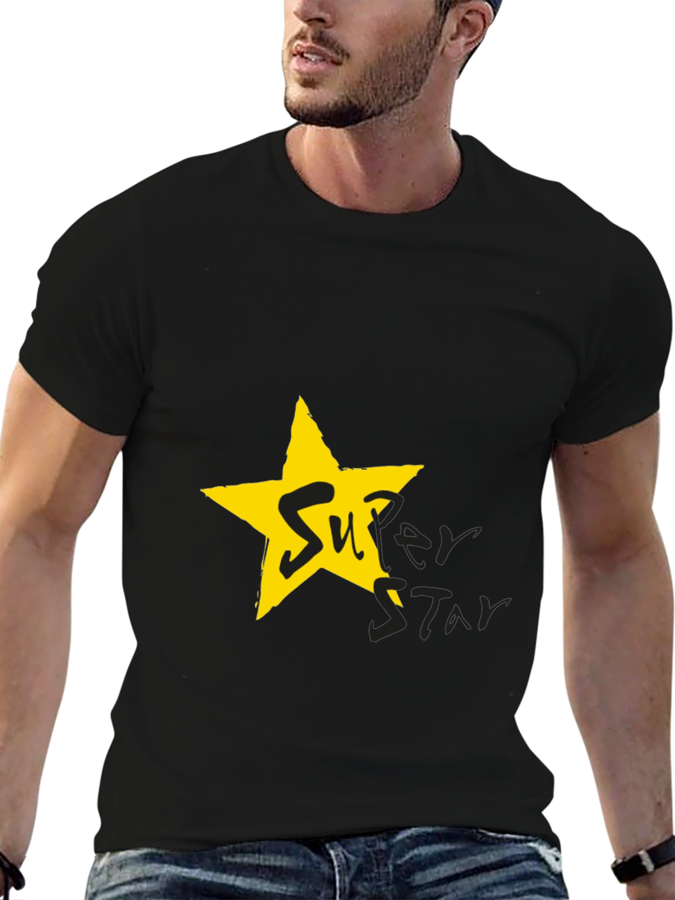 Superstar Graphic Tee - Black Cotton Blend