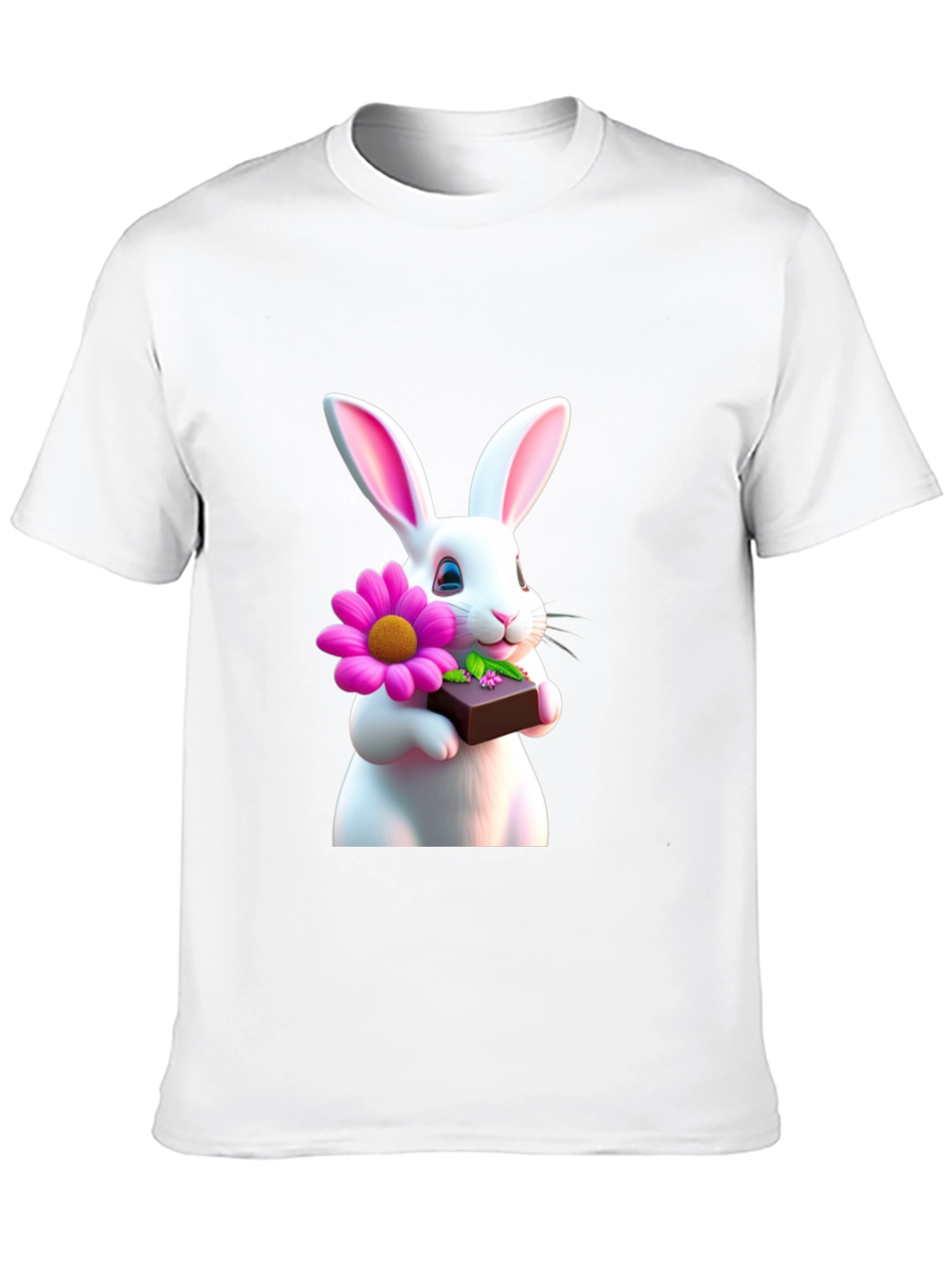Bunny Flower & Chocolate T-Shirt - Easter Gift