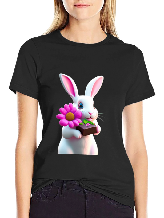 Bunny Flower & Chocolate T-Shirt - Easter Gift