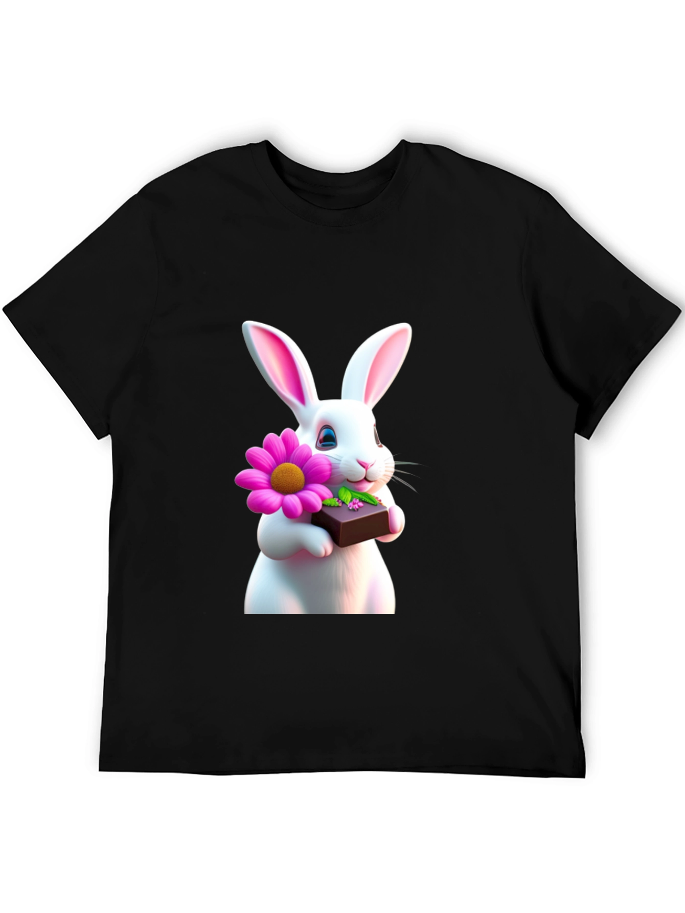 Bunny Flower & Chocolate T-Shirt - Easter Gift