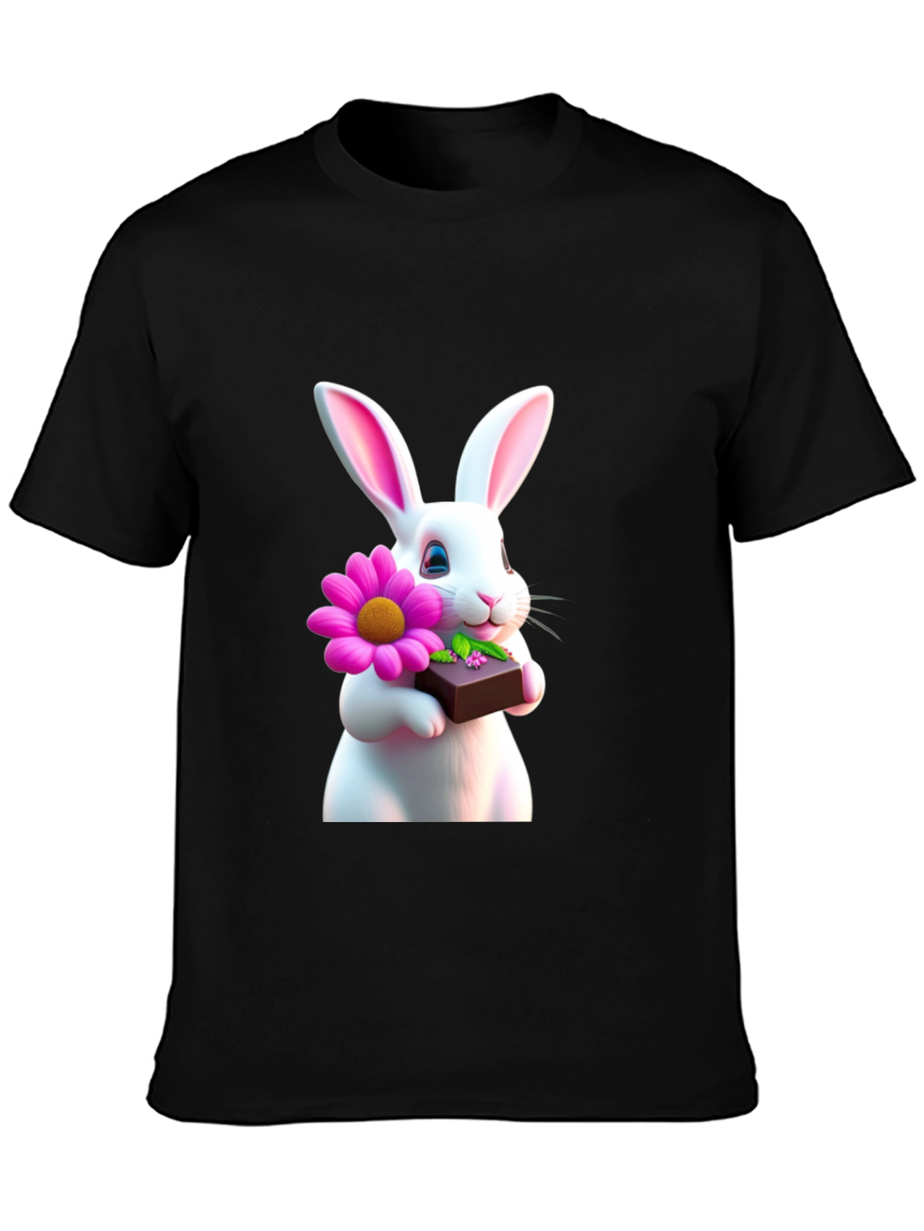 Bunny Flower & Chocolate T-Shirt - Easter Gift