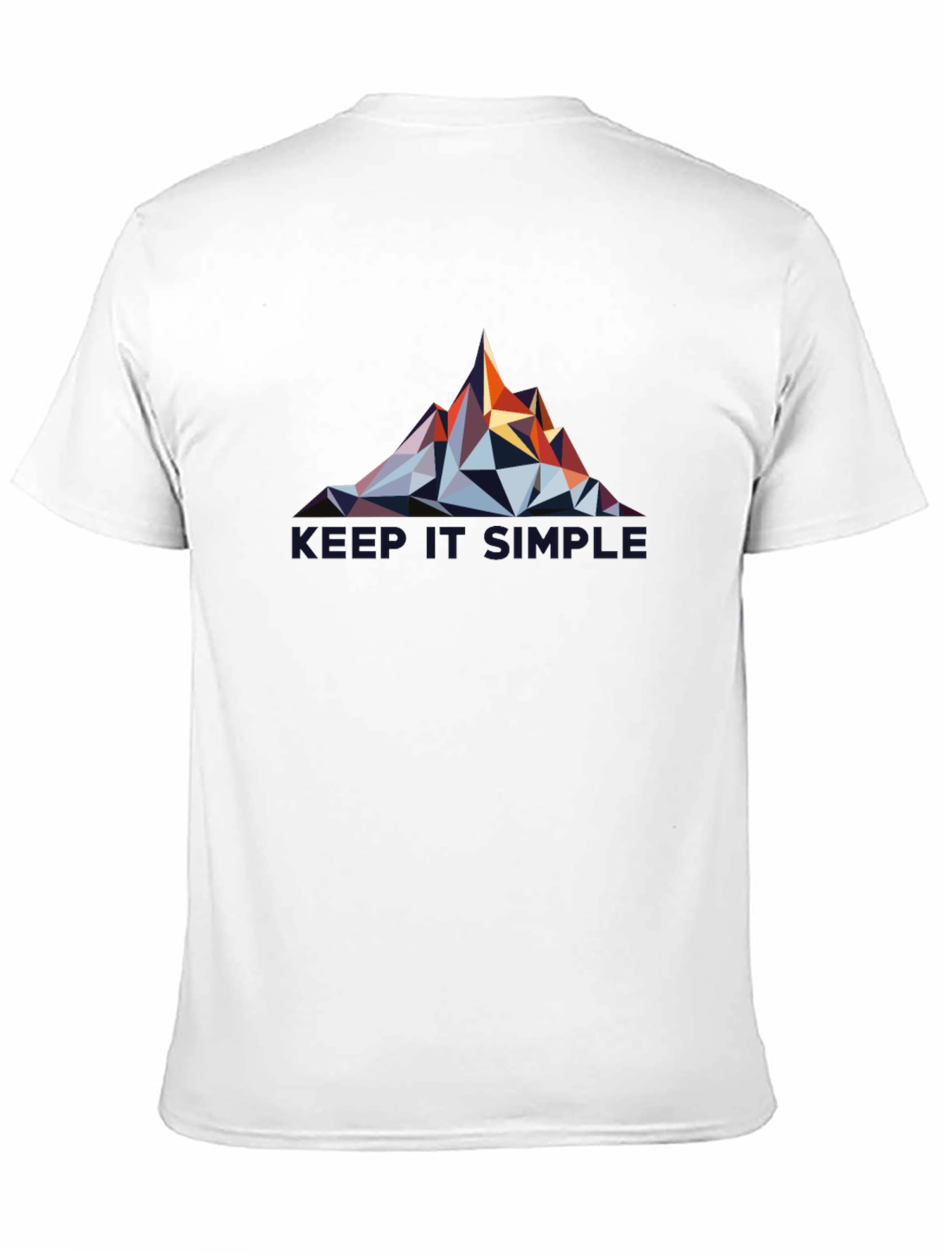 Geometric Mountain Design Black T-Shirt