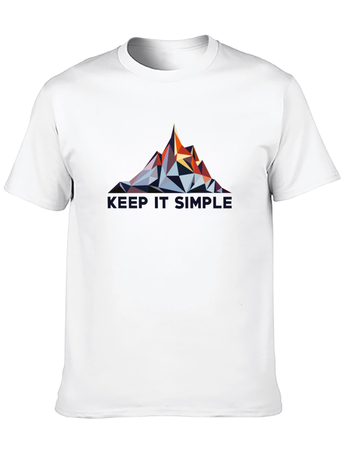 Geometric Mountain Design Black T-Shirt