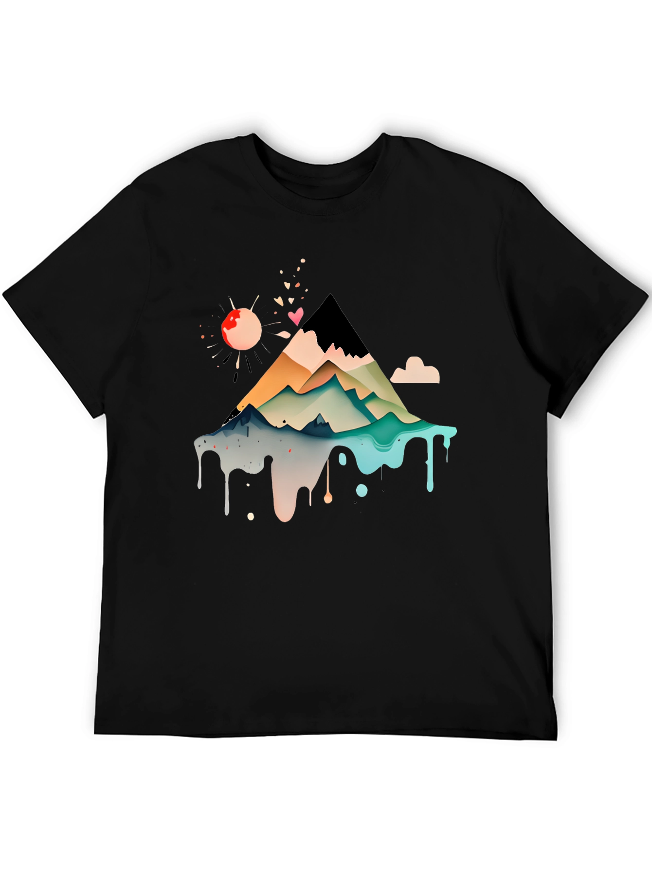 Abstract Mountain Graphic Tee - Modern Art Shirt