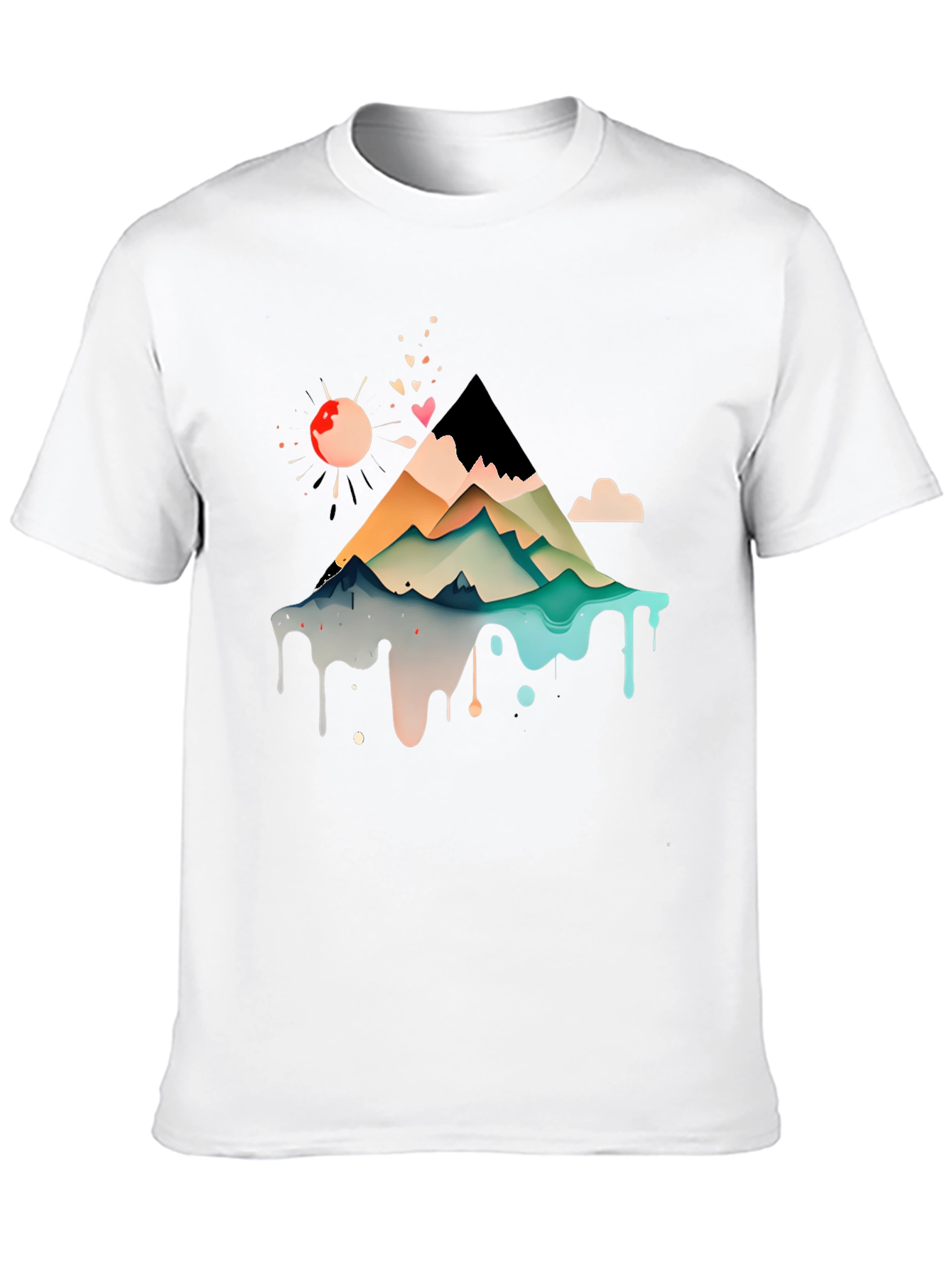 Abstract Mountain Graphic Tee - Modern Art Shirt