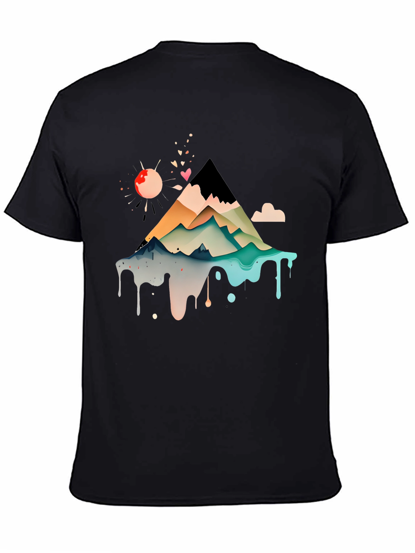 Abstract Mountain Graphic Tee - Modern Art Shirt