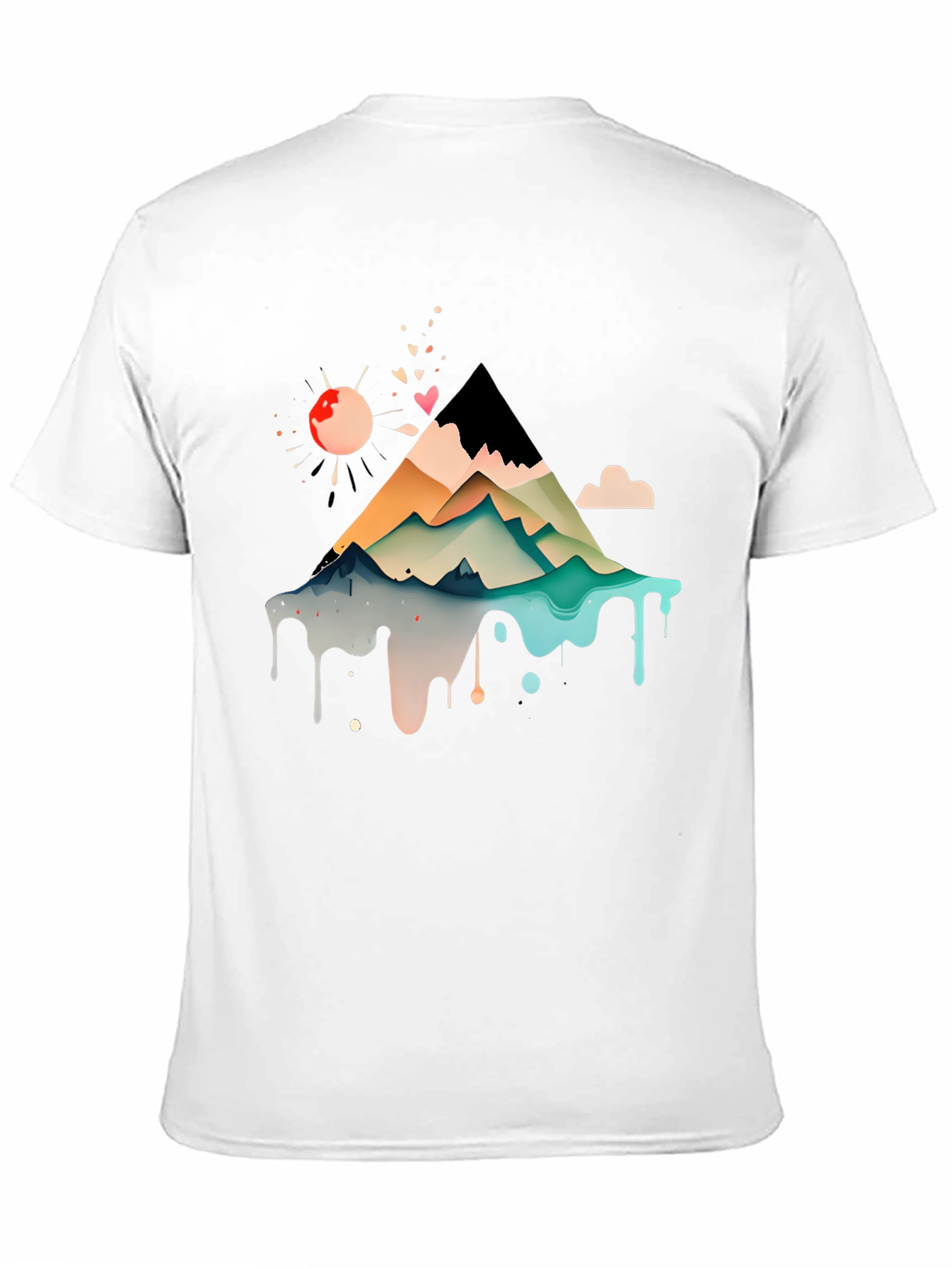Abstract Mountain Graphic Tee - Modern Art Shirt