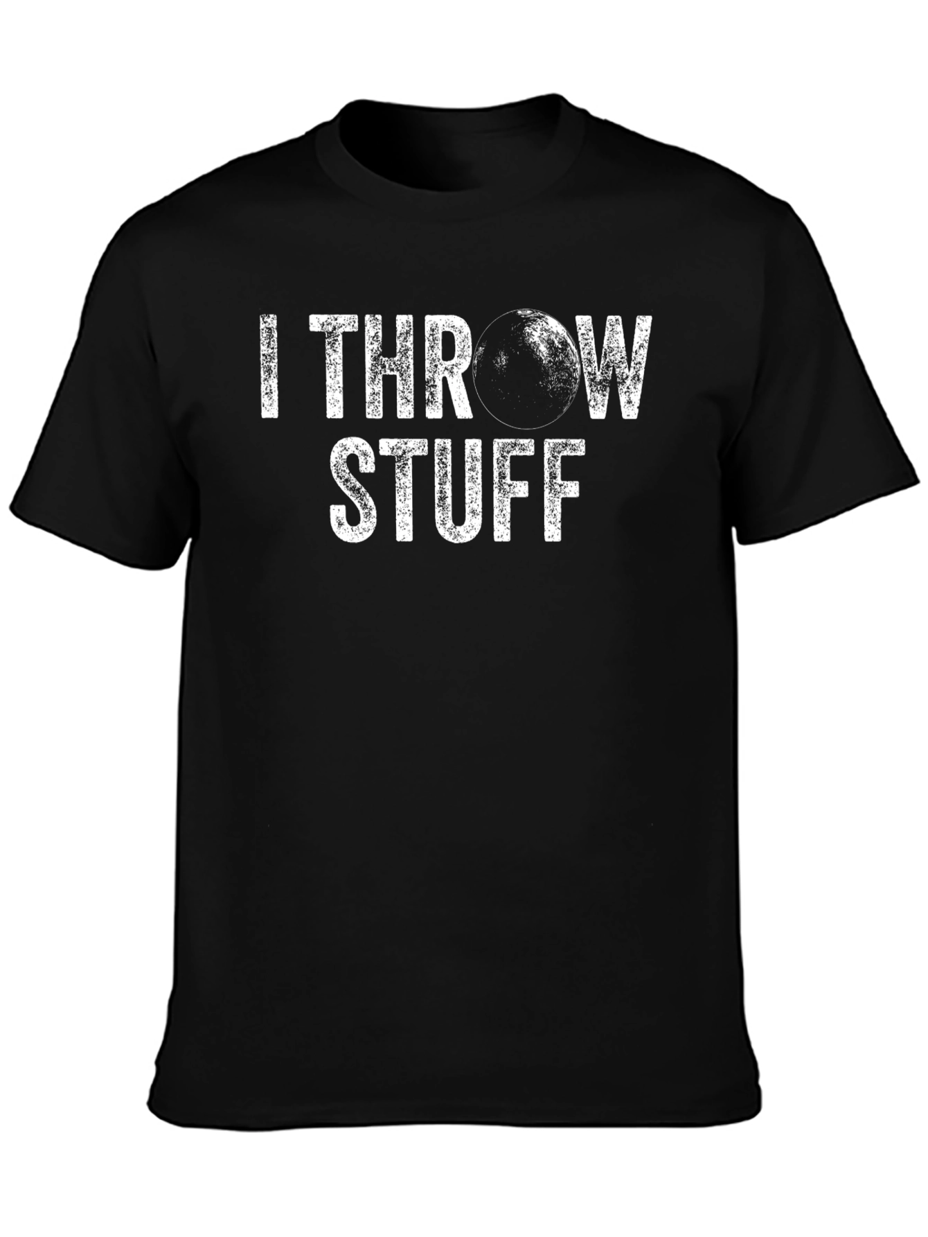 I Throw Stuff Black T-Shirt
