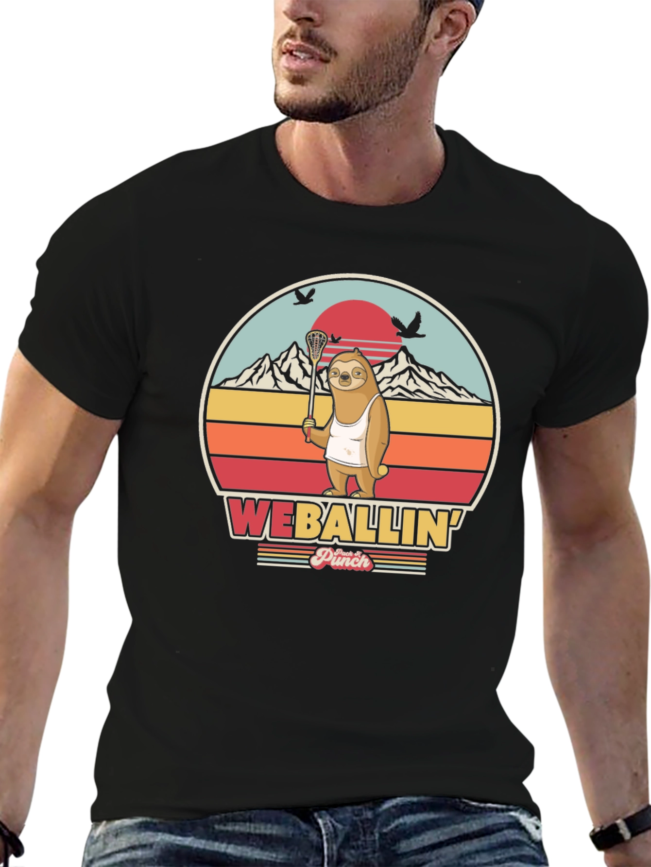 Funny Sloth Lacrosse T-Shirt