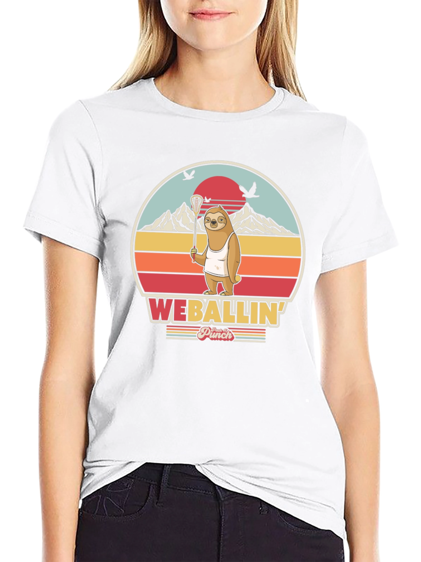 Funny Sloth Lacrosse T-Shirt