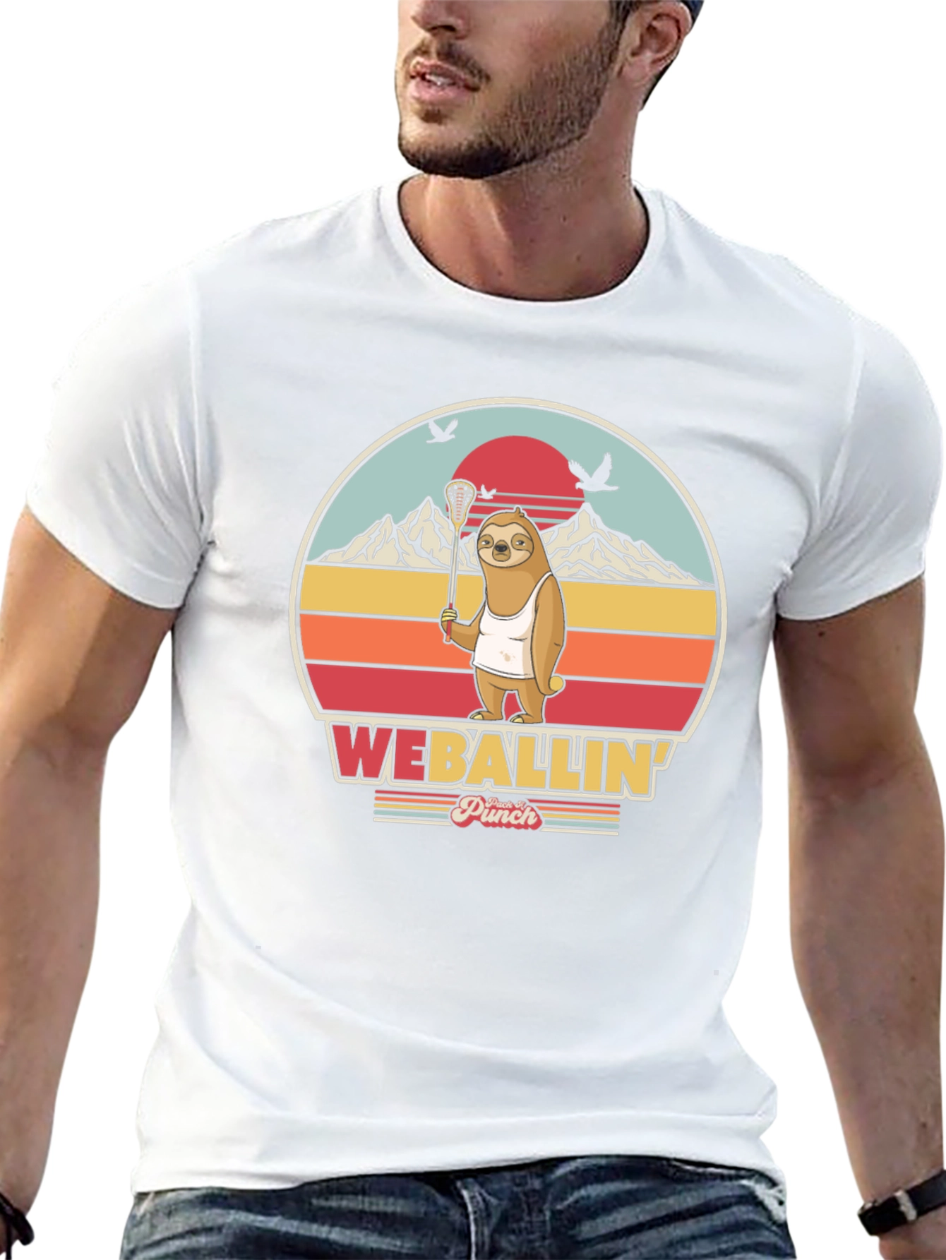Funny Sloth Lacrosse T-Shirt