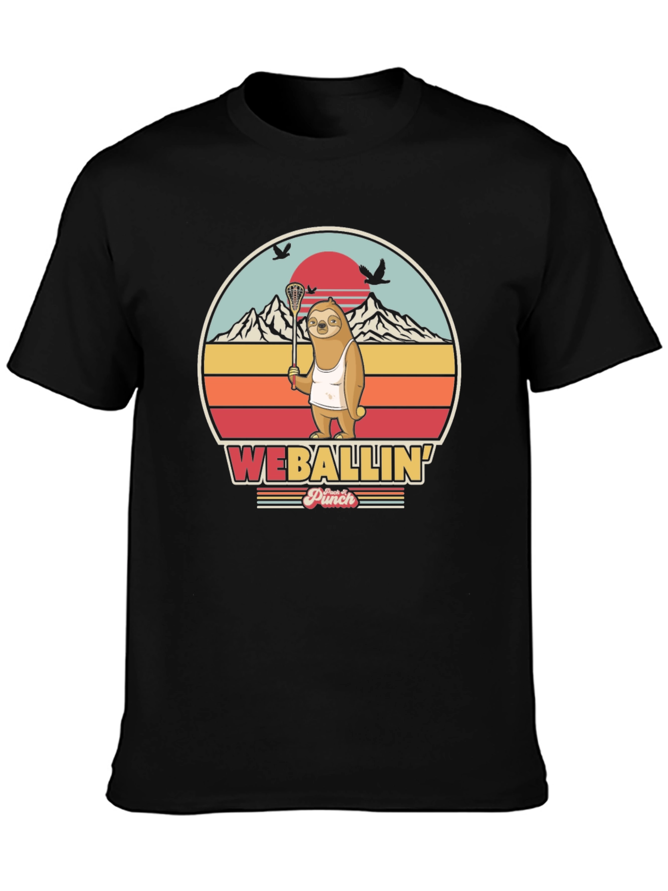 Funny Sloth Lacrosse T-Shirt