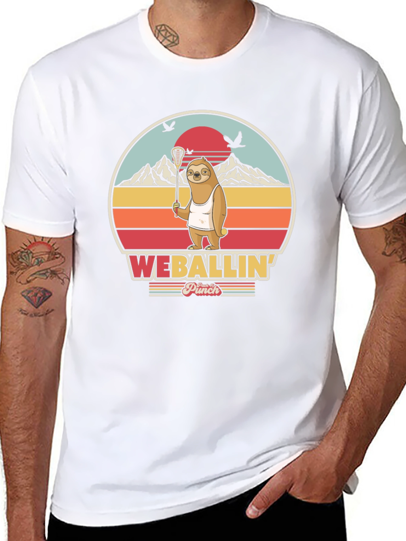 Funny Sloth Lacrosse T-Shirt