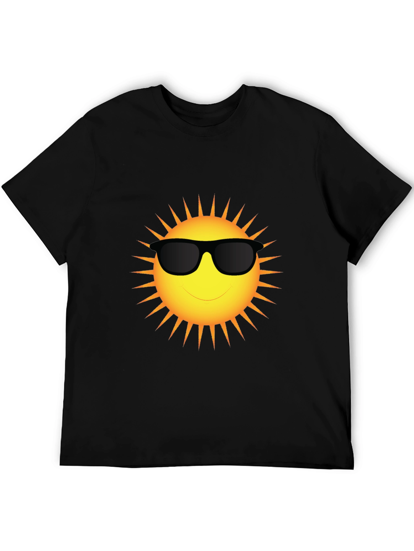 Cool Sun Graphic T-Shirt - Black Cotton Blend Tee