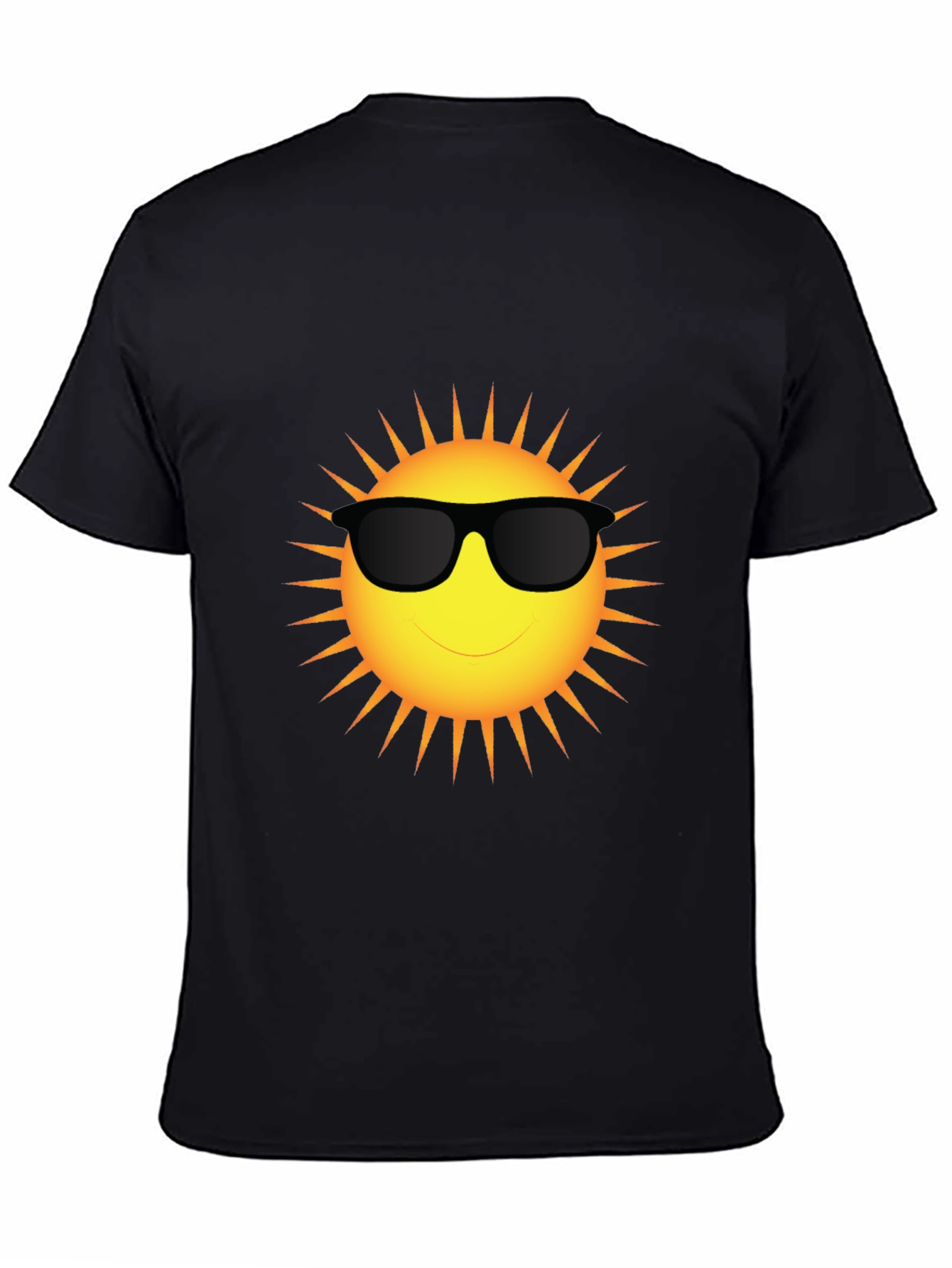 Cool Sun Graphic T-Shirt - Black Cotton Blend Tee