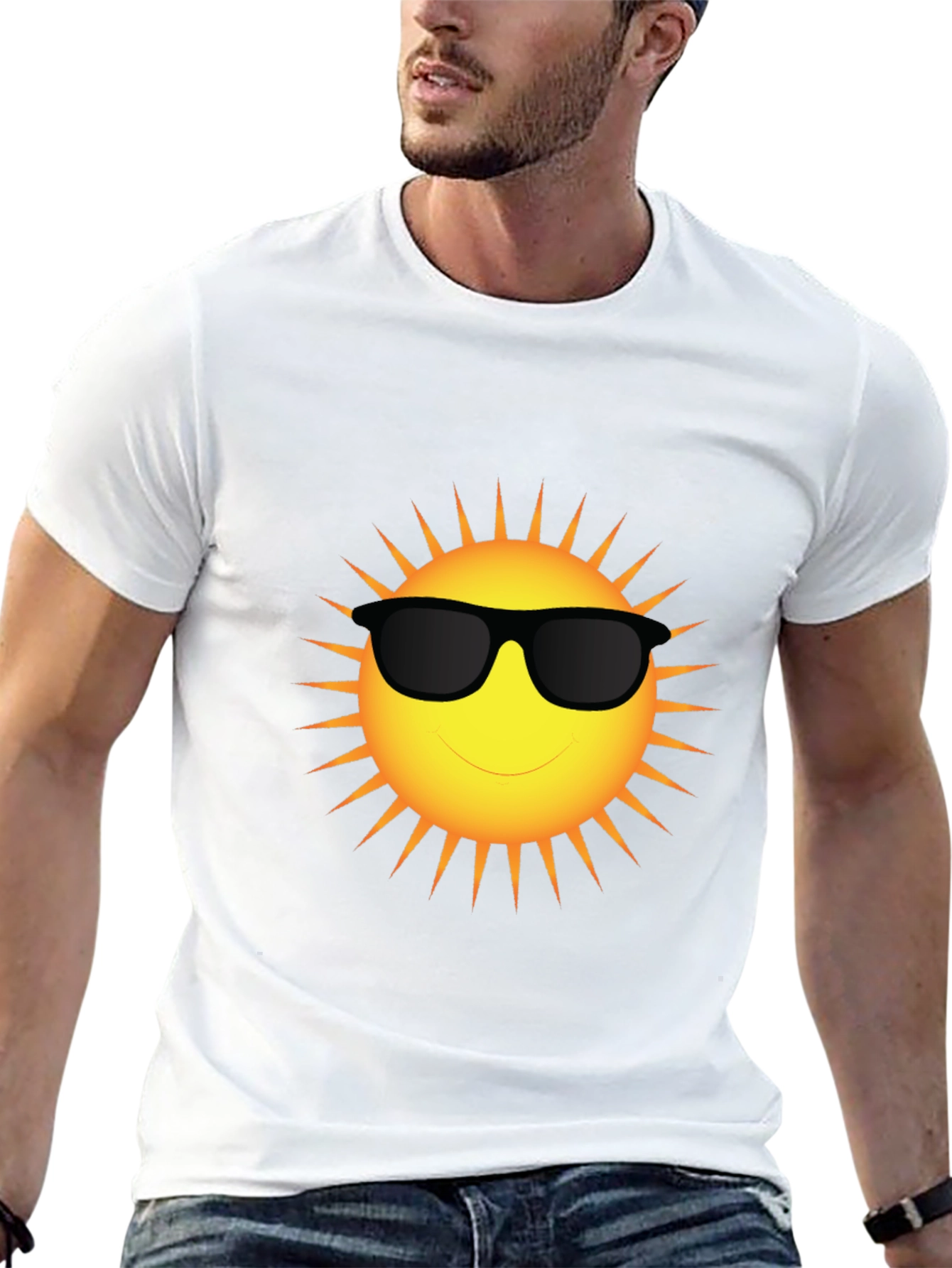 Cool Sun Graphic T-Shirt - Black Cotton Blend Tee