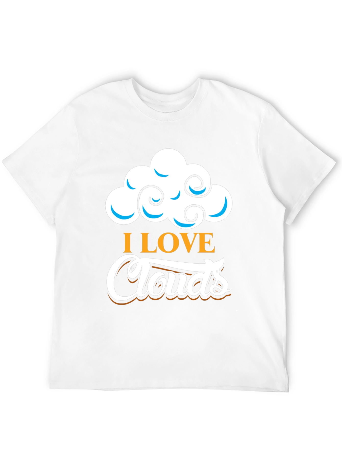 I Love Clouds Graphic T-Shirt - Black Cotton Blend