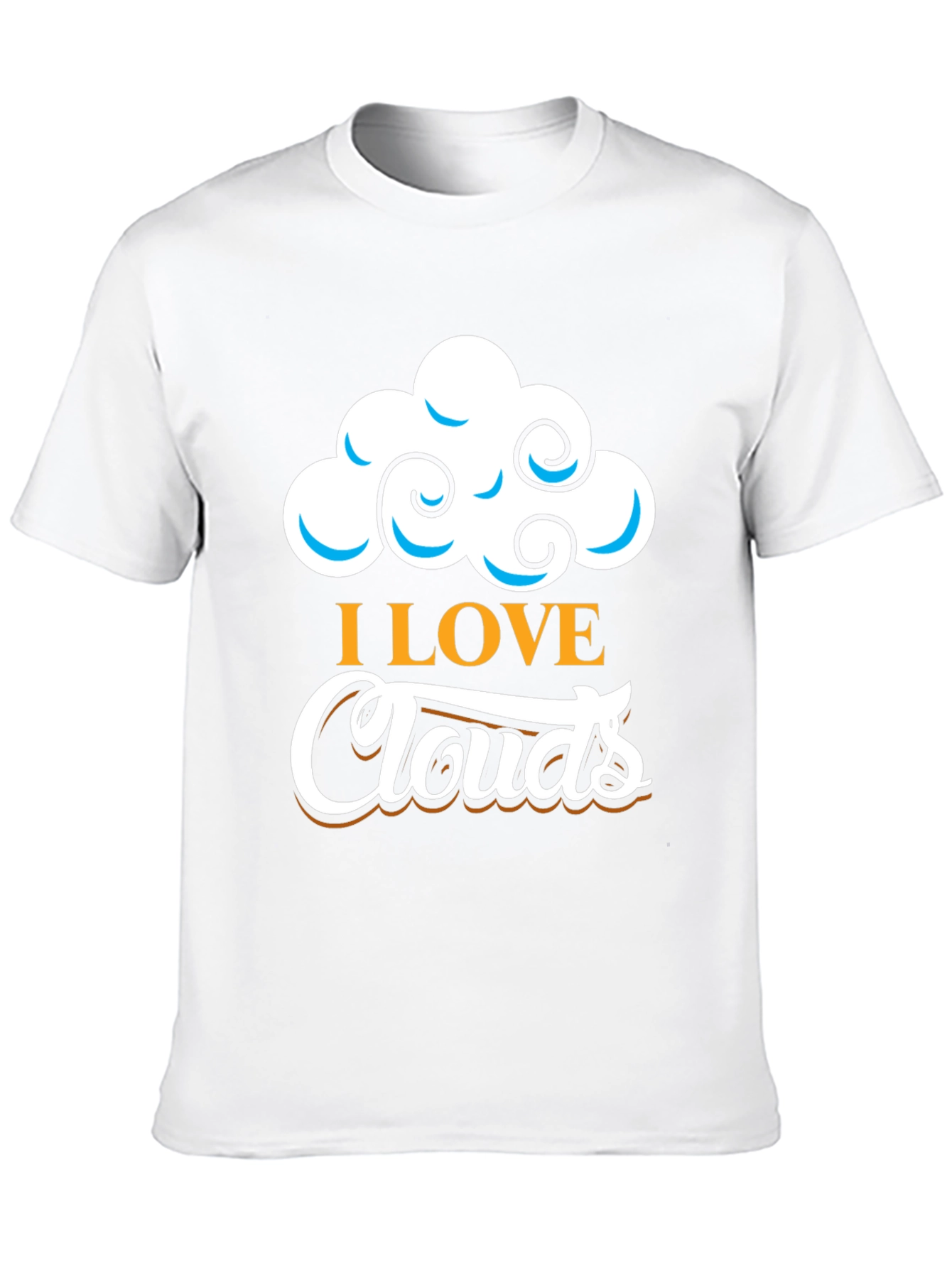 I Love Clouds Graphic T-Shirt - Black Cotton Blend
